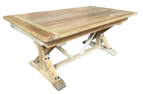 Elm Orient Extension Dining Table Double Leg