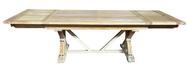 Elm Orient Extension Dining Table Double Leg