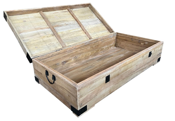 Natural Recycled Elm & Iron Trunk