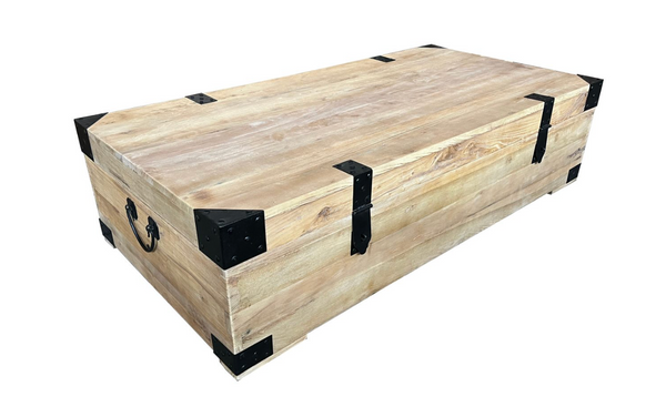 Natural Recycled Elm & Iron Trunk