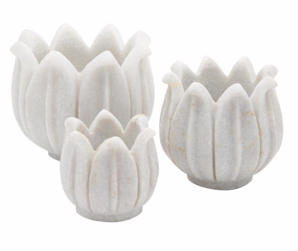 Marble Lotus Candle Holder