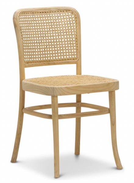 Teak Rattan Bentwood Dining Chair Natural