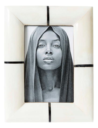 Striped White Bone Frame 4x6