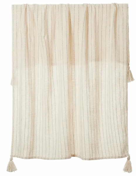 Cotton Throw 125x150cm Natural Stripe