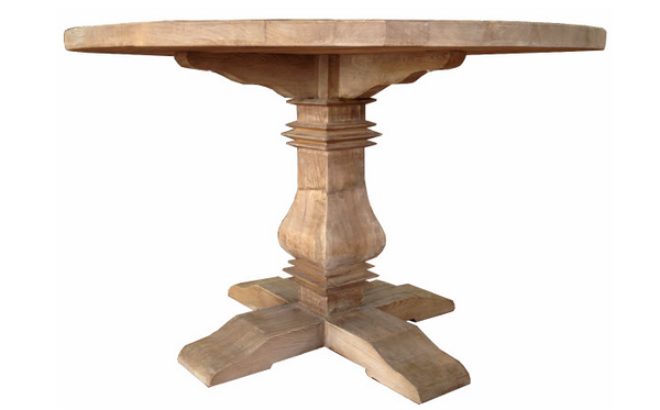 Recycled Elm Pedestal Round Dining Table