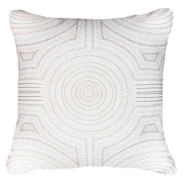 Dreamtime Aboriginal Dot Natural and White Lounge Cushion